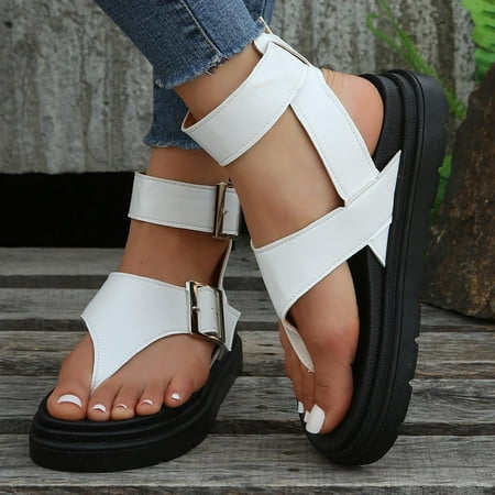 

Tdoqot Womens Platform Sandals- Dressy Summer Comfy Wedge Sandals for Women White Size 6