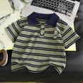 thumbnail image 2 of YEPGAR Toddler Boy Summer Short Sleeve T Shirts Color Block Embroidery Baby Graphic Tees For Boys (Green, 4-5 Years), 2 of 3