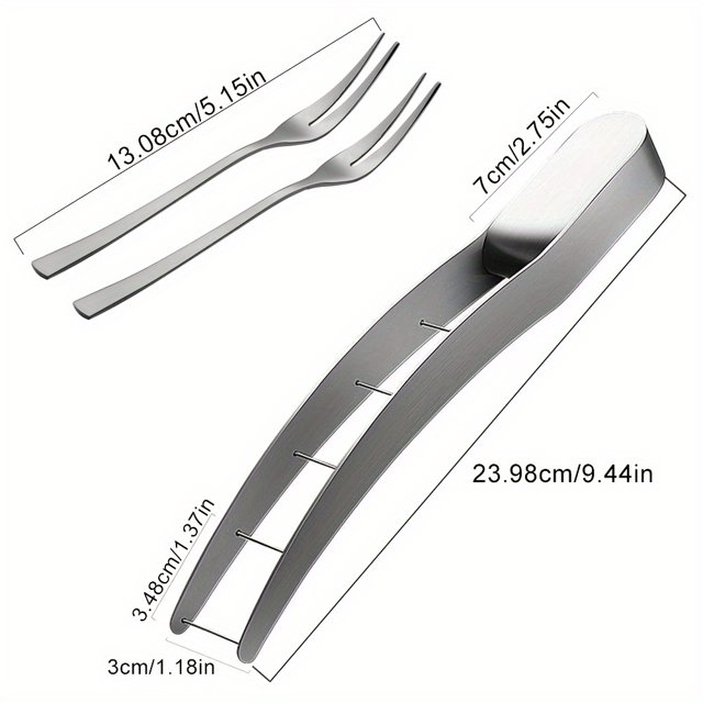 3pcs, Watermelon Slicer, Creative Watermelon Cutter, Stainless Steel Watermelon Divider, Reusable Watermelon Slicer With 2 Forks, Fruit Divider, Kitchen Gadgets, Kitchen Supplies, Kitchen Stuff
