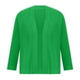 thumbnail image 3 of CZHJS Women's Solid Color Crop Cardigan Soft Business Office Open Front Sweater Fashion Clothings for Lady 3/4 Sleeve Kimono Comfy Bolero Shrugs Casual Loose Cover Up Knit Jackt Green L, 3 of 5