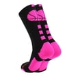 thumbnail image 2 of MadSportsStuff Basketball Socks for Boys Girls - Youth & Adult Athletic Crew Socks - Cushioned Moisture Wicking - X-Small, Black/Hot Pink, 2 of 2