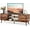 Rustic Brown, variant on TV Stand for 55 60 inch TV, Modern Mid Century Entertainment Center with Storage, Media Console Table 2 Cabinet, Soft Hinge, Handle Door, Wooden Living Room, Office Furniture,Brown