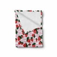 thumbnail image 2 of Strawberry Soft Flannel Fleece Throw Blanket, Hand-Drawn Watercolor Pattern Strawberries in Different Sizes, Cozy Plush for Indoor and Outdoor Use, 70" x 90", Dark Coral Baby Pink, by Ambesonne, 2 of 6
