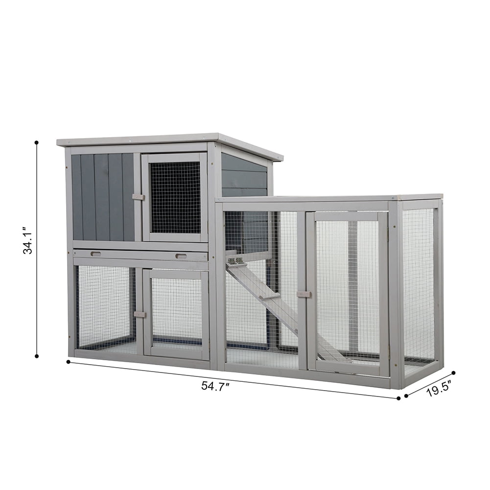 Kadyn for indoor and outdoor use Wooden Rabbit Hutch Chicken Coop with 1 Removable Tray and 3 Lockable Doors Rabbit Hutch, Gray Kadyn for indoor and outdoor use Wooden Rabbit Hutch Chicken Coop with 1 Removable Tray and 3 Lockable Doors Rabbit Hutch, Gray