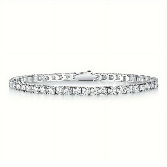 3mm moissanite tennis bracelet 925 sterling silver white gold and length optional