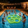 thumbnail image 4 of Inflatable Water Play Toy Pool Game with Toss Pieces, Hexagonal PVC Floating Board, Blue and Orange, 90 x 100 cm, 1 Set for Summer, 4 of 6