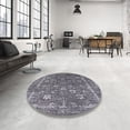 thumbnail image 4 of Ahgly Company Machine Washable Indoor Round Industrial Modern Dark Goldray Area Rugs, 4' Round, 4 of 7