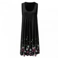 thumbnail image 4 of USSUMA Women's Beach Summer Dresses Floral Printed Casual Round Neck T Shirt Dresses Plain Tank Dress, 4 of 4