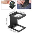thumbnail image 2 of 10x 28mm Mini Three Foldable Screen Magnifier 10x Zinc Alloy Magnifier With Scale For Optical Textile Jewelry Tool, 2 of 4