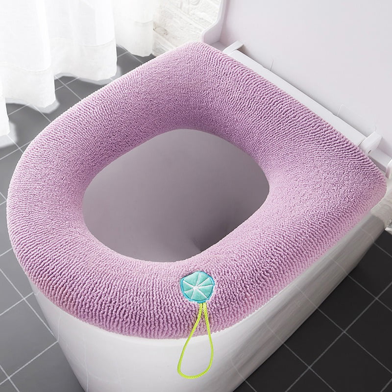 Bathroom Soft Toilet Seat Covers Washable Warmer Mat Pad Lid Cushion Closestool 