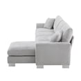 thumbnail image 4 of 119*55" Modern Oversized Sectional Sofa, L-shaped Luxury Couch Set with 2 Free pillows, 5-seat Chenille Indoor Furniture with Chaise for Living Room, Apartment, Offices (Light Gray), 4 of 12