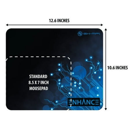 ENHANCE - Large Gaming Mouse Pad - Blue Circuit Design