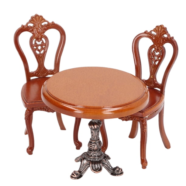 Silla de Mesa de Comedor de Casa de Muñecas, Accesorios de Muebles de Casa de Muñecas en Miniatura nostálgico 1/12 Aleació de Abedul para bricolaje