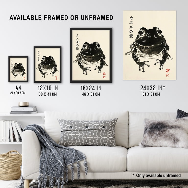 Artery8 Happy Frog Japanese Style Ink Drawing For Living Room Art