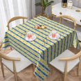 thumbnail image 6 of Square Tablecloth 60 x 60 Inch, Blue Yellow Provence Style Stripe Kitchen Square Table Cloth Comfortable Tablecloths Dining Table Cover for Buffet Table, Parties, Holiday Dinner, Wedding, 6 of 8