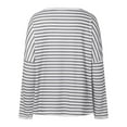 thumbnail image 5 of Striped Long Sleeve Shirt Women, Yigetop Women's New Round Neck Long Sleeved Loose T Shirts Female Comfortable Commute Fashion Long Sleeved Lady T Shirt Striped Shirt Women Grey L, 5 of 5