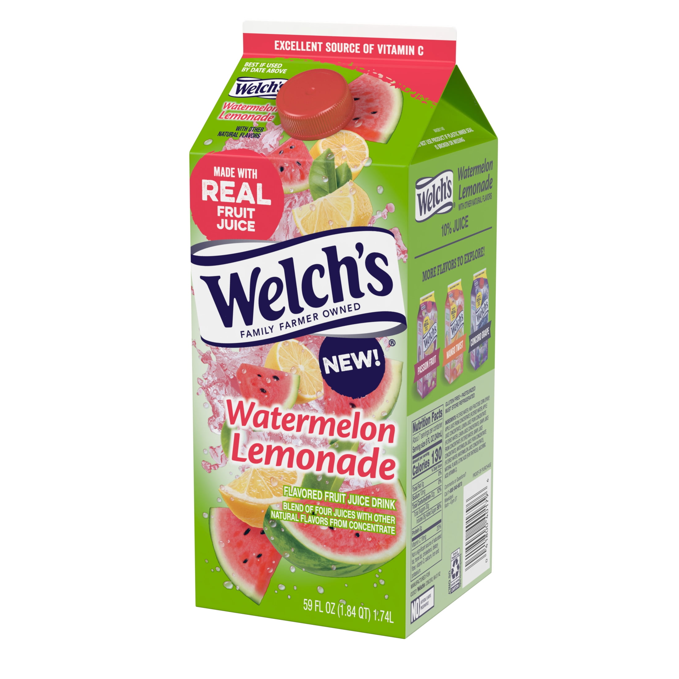 Welch's Watermelon Lemonade Fruit Juice Drink, 59 fl oz carton