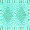 thumbnail image 1 of Ahgly Company Indoor Square Southwestern Turquoise Blue Country Area Rugs, 7' Square, 1 of 4