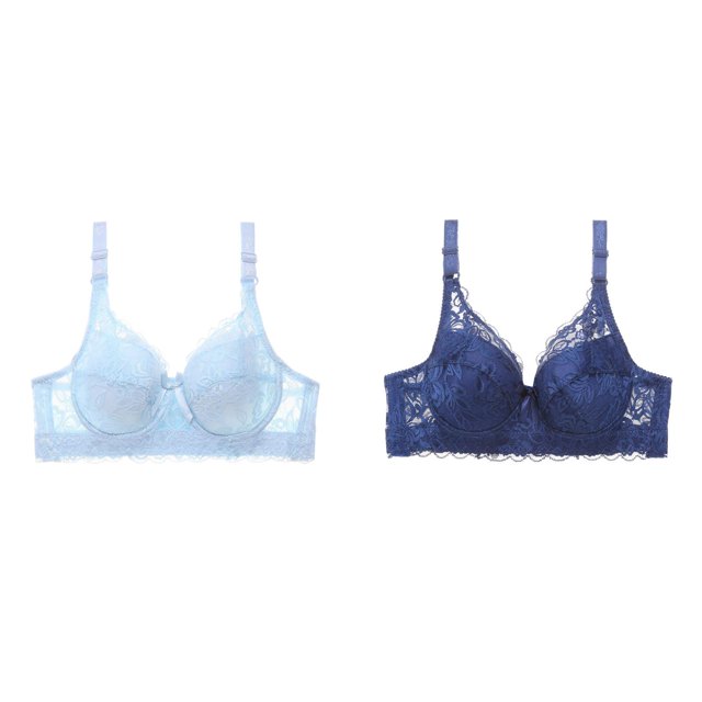 (2-Pack) Rinsvye Womens Lace Bra With Padded Cups Enhancement Push Up Bra For Natural Lift And Comfort Everyday Wear