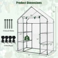 thumbnail image 3 of Costway New Portable Mini 8 Shelves Walk In Greenhouse Outdoor 4 Tier Green House White, 3 of 9