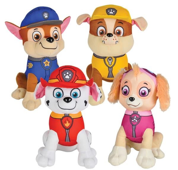 4 PCS Paw Patrol Character Stuffed Plush Set Toys Chase Rubble Marshall Skye 10 