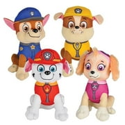Paw Patrol Characters Set of 4 Marshall Chase Rubble Skye 8" Plush Stuffed Animal Toys