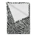 thumbnail image 2 of Stripes Soft Flannel Fleece Throw Blanket, Zebra Skin Pattern with Abstract Lines Monochrome Wild Animal Hide Design, Cozy Plush for Indoor and Outdoor Use, 50" x 60", Black White, by Ambesonne, 2 of 5
