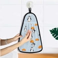 thumbnail image 5 of Penguin Umbrella Pattern Hand Towel Quick Drying Home Storage Kitchen Towel Hooks Dish Cloths, 5 of 6