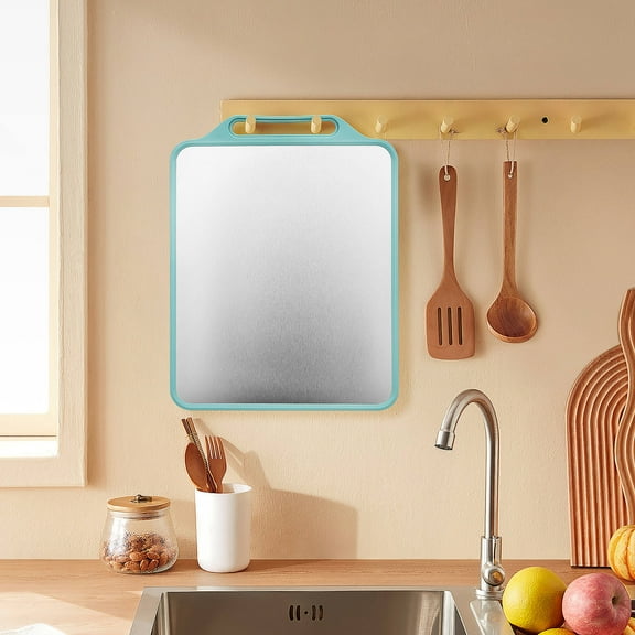 FOMIYES Stainless Steel Plastic Double Sided Chopping Board for Kitchen