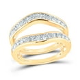 thumbnail image 2 of 14kt Two-Tone Yellow Gold Womens Round Diamond Wrap Ring Guard Enhancer 1.00 Cttw, 2 of 4