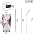 thumbnail image 3 of SKYSONIC Baseball Tumbler Stainless Steel Double Wall Vacuum Reusable Insulated Mug with Straw and Built-in Coaste for Cold and Hot Beverages, 12oz, 3 of 7