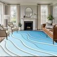 thumbnail image 3 of 5x8 Washable Area Rug, Blue Ombre Non-Slip Large Rectangle Rug for Living Room Dining Room, Abstract Sea Water Indoor Floor Mat for Home Decor, 3 of 9