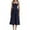 Navy, variant on Cobkk Plus Size Dresses Strap Wrapped Chest Small Fragmented Flowers Solid Color Dress Long Dress Girl Summer Dresses for Women Z-1074 Navy M