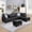 Black, variant on Modern L-Shaped Sectional Sofa Set with Left Chaise & Ottoman - Faux Leather Tufted Modular Couch for Living Room, White