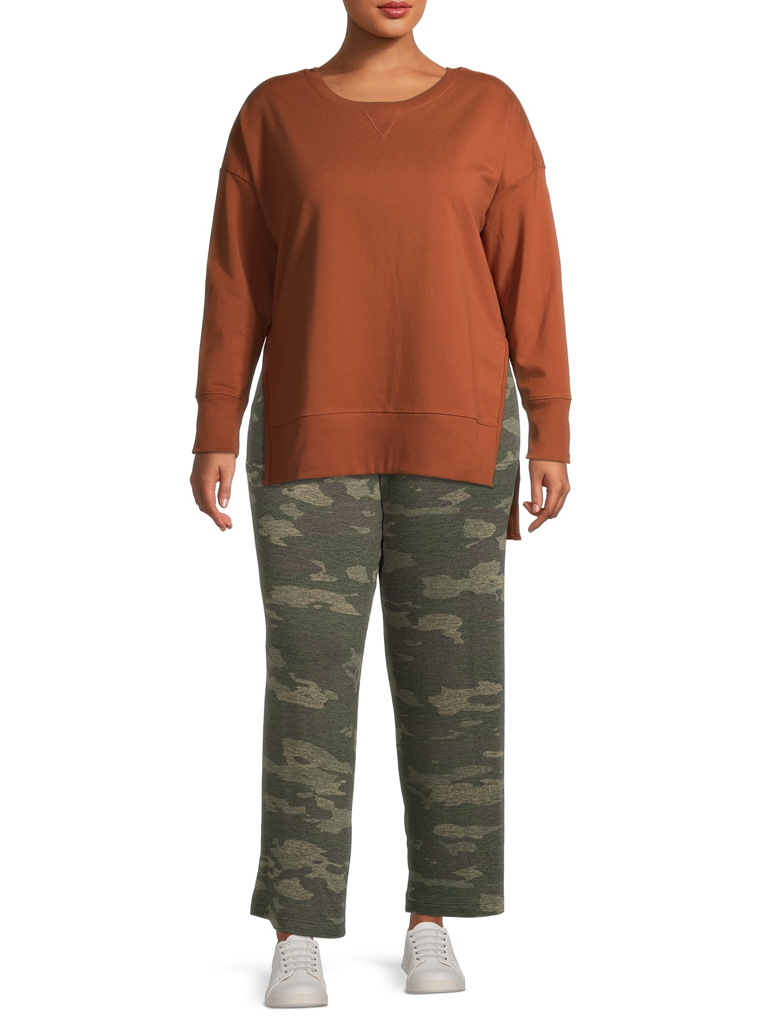 Terra & Sky Women's Plus Size Wide-Leg Knit Pants