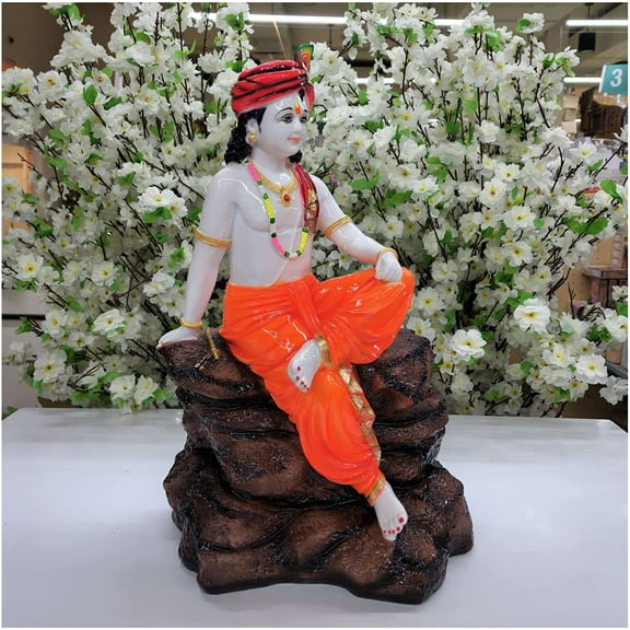 Lord Krishna Statue in Resin Krishna Sculpture Large Krishna Figurine Hindu God Statue Krishna Idol God of Love Unique Krishna Murti Indian Mandir Decor Janmashtami Decor - AtoZ India Cart