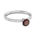 thumbnail image 2 of 0.8 Ctw Natural Garnet 925 Sterling Silver Bridal Engagement Women Valentines Day Gifts Ring, 2 of 3