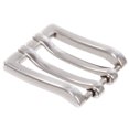 thumbnail image 2 of 1 5/8" (40 mm) Silver Tone Rectangular Flat Double Prong Belt Buckle, 2 of 3