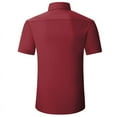 thumbnail image 2 of TOPTIE Men's Short Sleeve Shirt, Wrinkle-Resistant Business Formal Dress Shirt-Red-L, 2 of 7