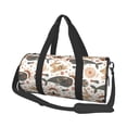 thumbnail image 2 of Xecao Ramadan Whale print Round Travel Duffel Bag is a foldable gym bag with an inner pocket, perfect for travel sports, 2 of 8
