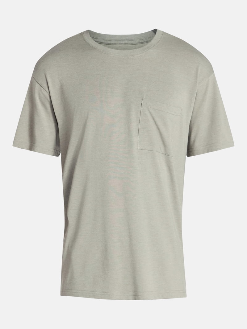 Athletic Works Men's and Big Men's Tri Blend Pocket Tee, Sizes XS
