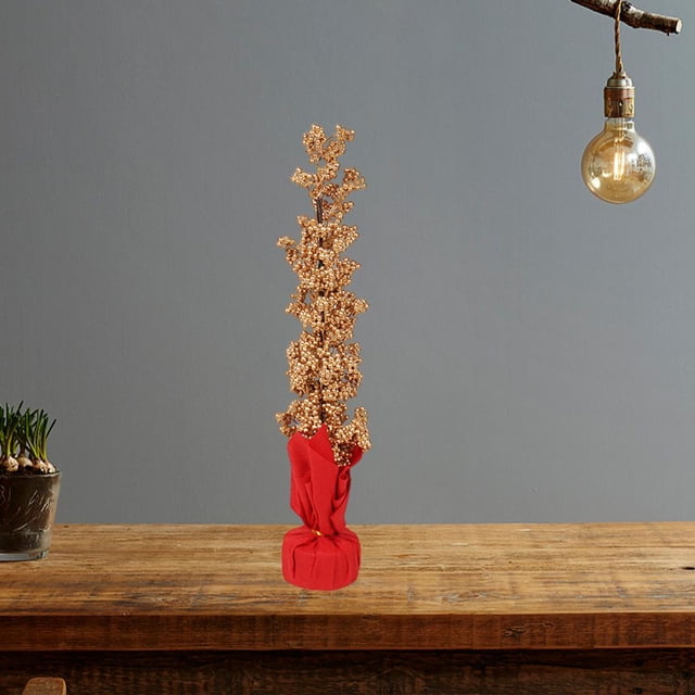 Rama de Árbol del dinero Bonsai Fruta roja perfecl artificial del Año chino
