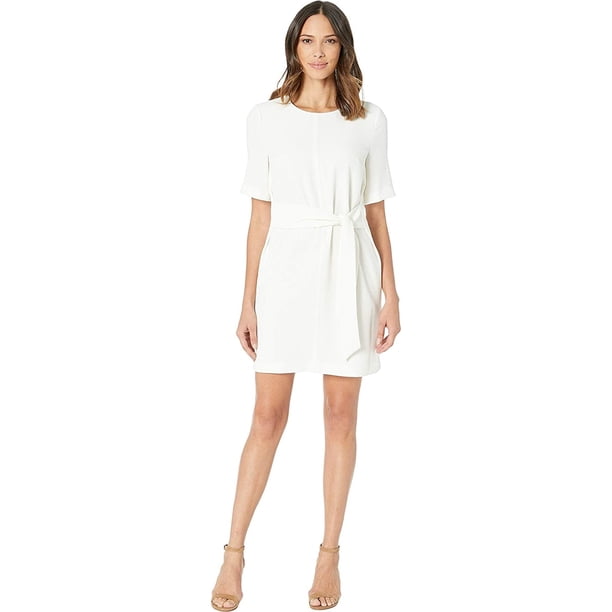 Vince Camuto Vestido de vaina con lazo en la parte delantera para mujer, blanco, 8