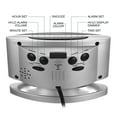 Sharp LED Digital Alarm Clock, Swivel Base, Silver Case, Red Display, SPC033D