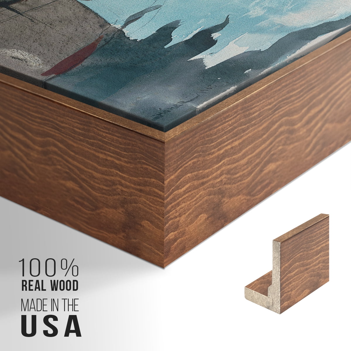 Vintage Landscape-CXXXIV By Wexford Home Framed in Walnut Wood Gallery Wrapped Canvas 27 in. x 41 in.