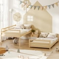 thumbnail image 4 of Zimtown Bunk Bed Twin Over Twin,Kids Low Floor Bunk Bed with Guard Rails for Children Boys Girls Dormitory Bedroom,No Box Spring Needed,Natural, 4 of 10
