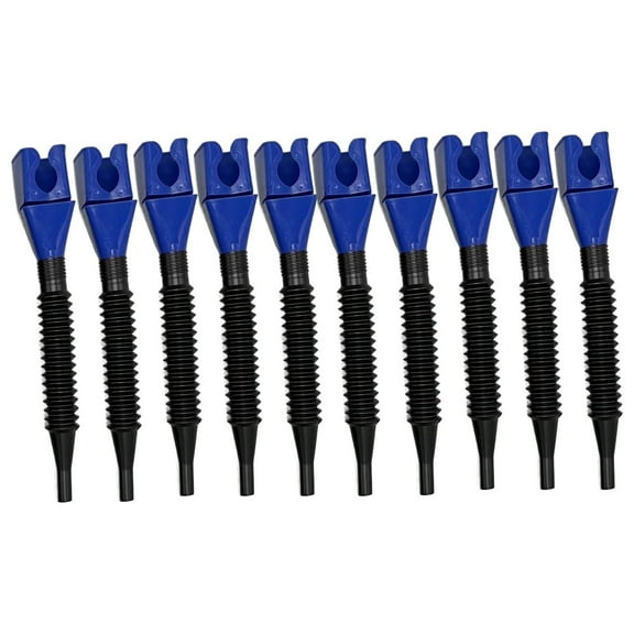 10 PCS Flexible Draining Tool Snap Funnel, Collapsible Retractable Hose Square Bayonet Hands-Free Design Filling Pouring Funnel, Universal for Most Cars and Motorcycles (Blue)