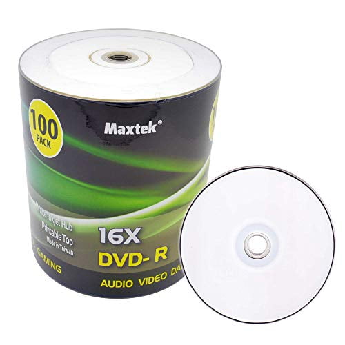 Maxtek Premium Grade White Inkjet HUB Imprimable DVD-R DVDR 16x Disque Blanc, 4.7GB, 120min.