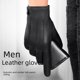 thumbnail image 2 of Guantes de cuero genuino para hombre, otoño e invierno, cálidos, forrados con vellón, gruesos, para conducir, montar a caballo, sencillos, para negocios, atractivos, de imitación de piel de ciervo y, 2 of 6