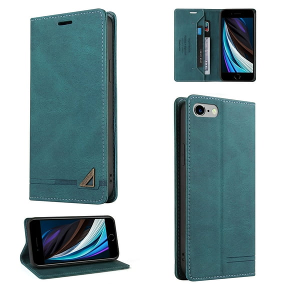 Allytech iPhone 7 Case, iPhone 8 Case, iPhone SE 2020 Case, PU Leather Kickstand Wallet Card RFID Blocking Magnetic Folio Holder, Book Style Anti-Scratch Phone Case For iPhone 7/8/SE 2020,Blue